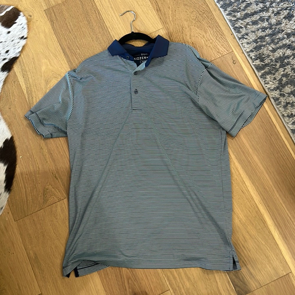 Peter Millar Phil Michelson Golf Polo - Green and Navy Blue Stripes